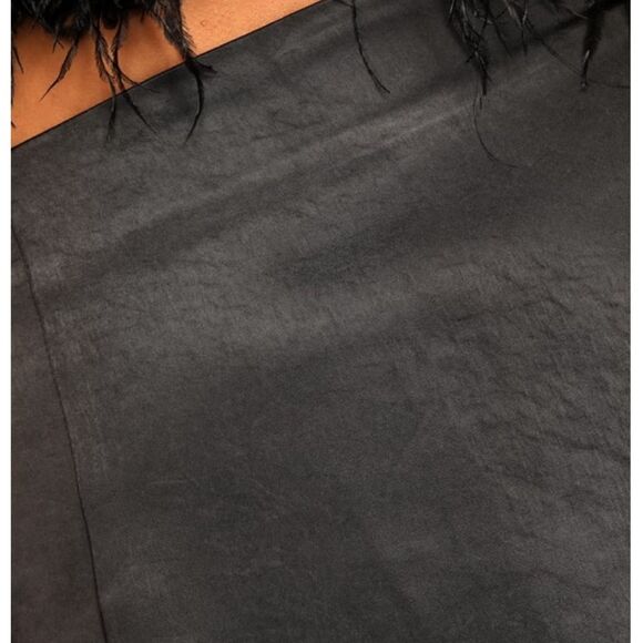 BLACK SATIN MINI SKIRT - Picture 3 of 5